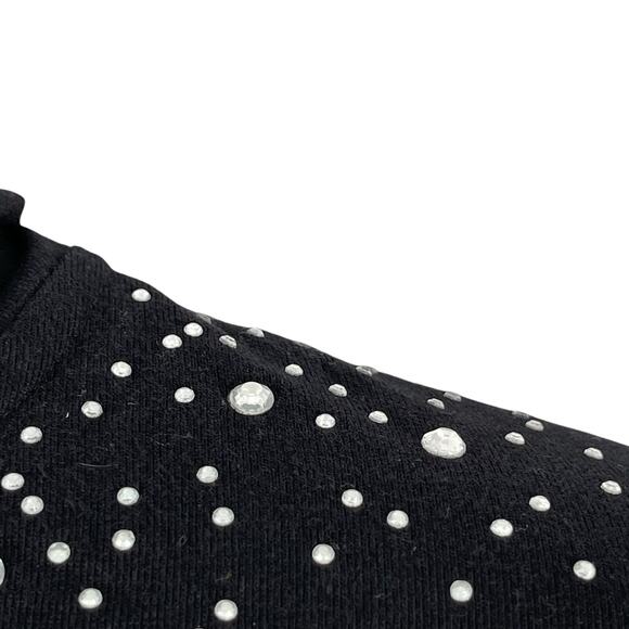 Quacker Factory Dress Womens 3X Black Rhinestone Hooded Cotton Cover Up - Picture 4 of 10